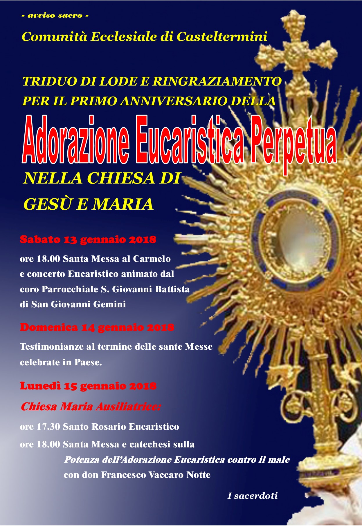 primo anniversario adorazione perpetua